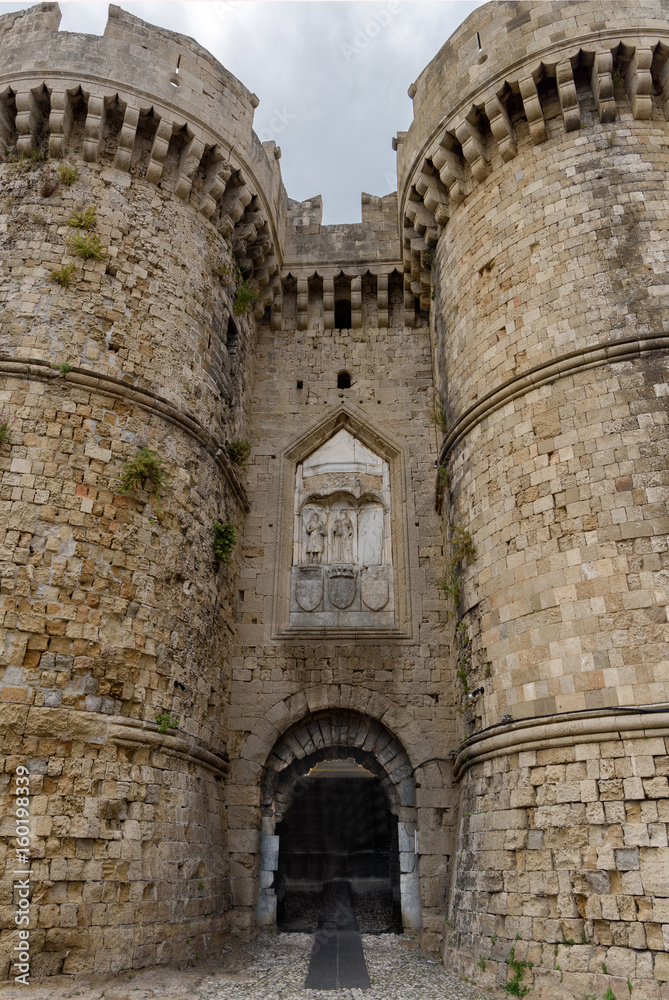 Entrance to the historic town of Rhodes, Greece