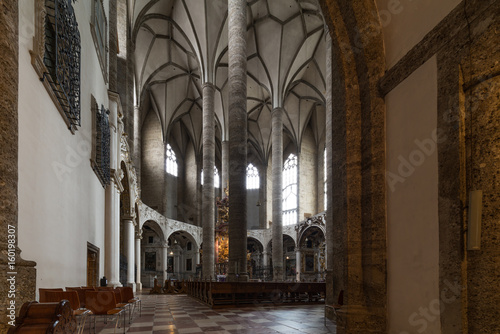 Visiting Franziskanerkirche church in Salzburg