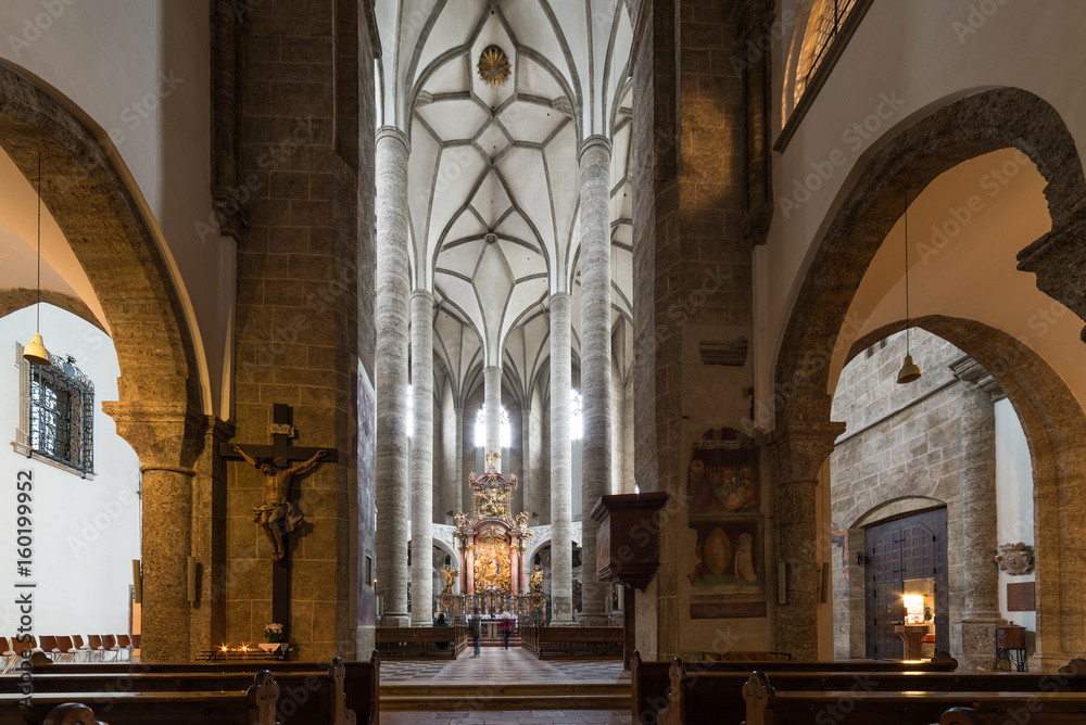 Fototapeta premium Visiting Franziskanerkirche church in Salzburg