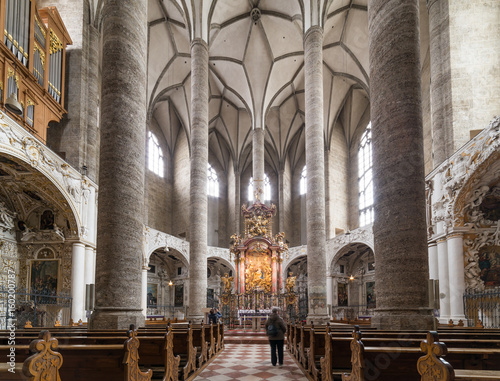 Visiting Franziskanerkirche church in Salzburg