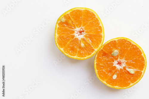 Oranges slice   Slice of fresh oranges against on white background