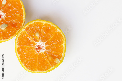 Oranges slice , Slice of fresh oranges against on white background