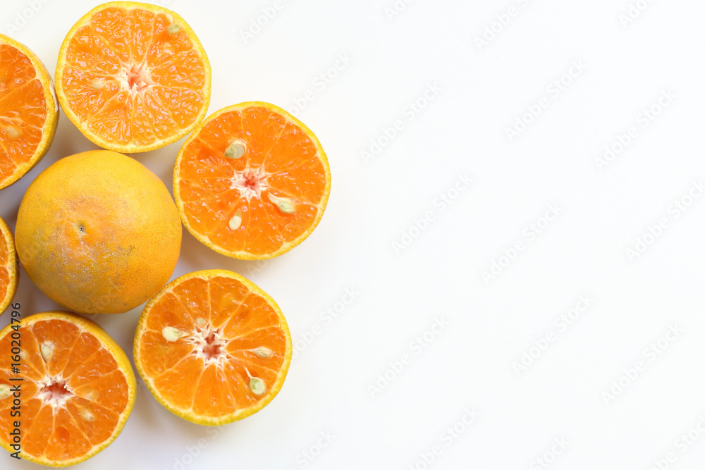 Oranges slice , Slice of fresh oranges against on white background Oranges slice , Slice of fresh oranges against on white background