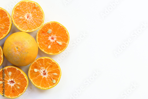 Oranges slice   Slice of fresh oranges against on white background