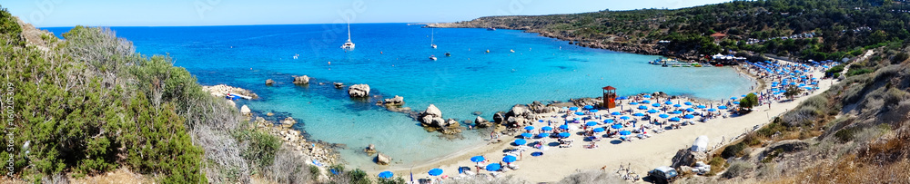 Fototapeta premium panorama beach coast landscape mediterranean sea Cyprus island
