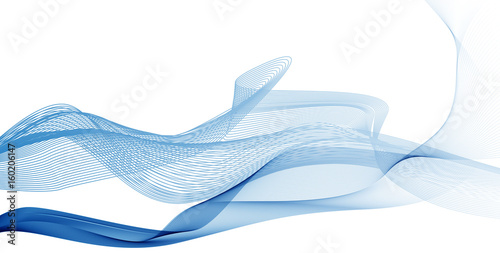 Abstract vector background, blue wavy