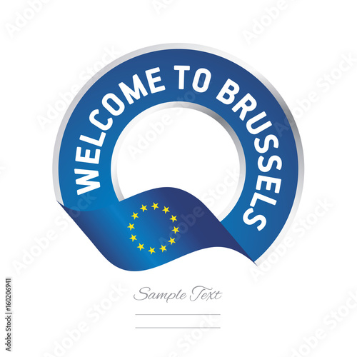 Welcome to Brussels Europe flag logo icon
