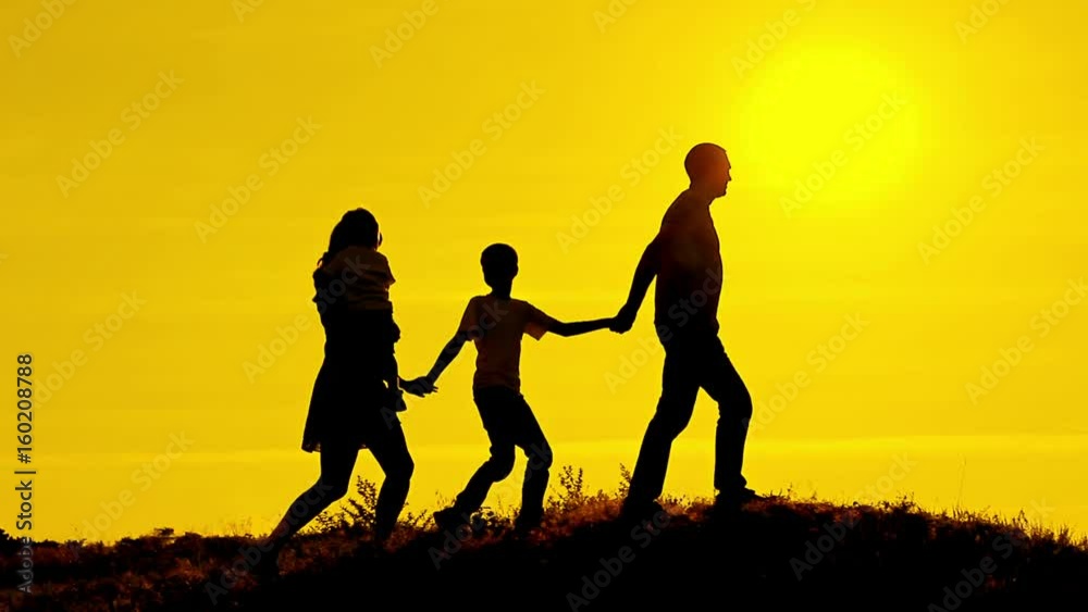 Happy family moves by holding on to each other Happy family moves by holding on to each other