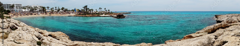 panorama beach coast landscape mediterranean sea Cyprus island