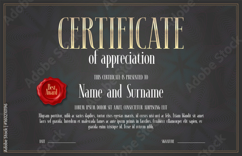 Certificate of achievement, appreciation vector design