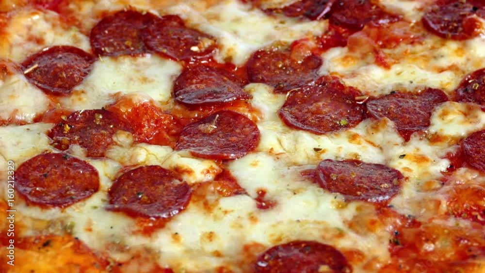 Pizza Rotating Closeup Pizza Rotating Closeup