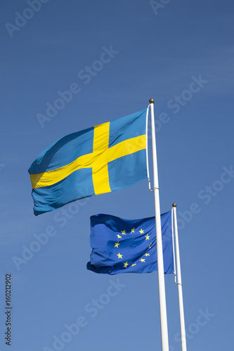 European and Swedish Flags
