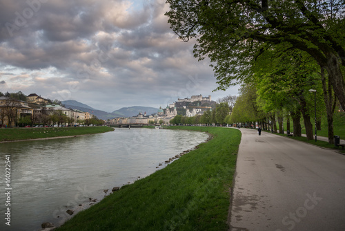 View of the Salzach river in Salzburg