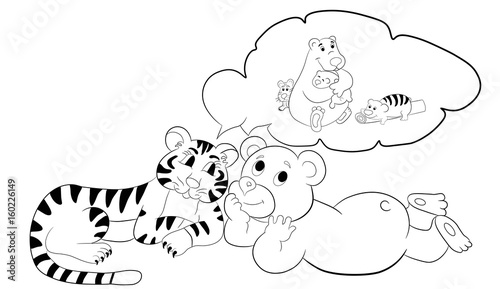 imagined tiger-bear family