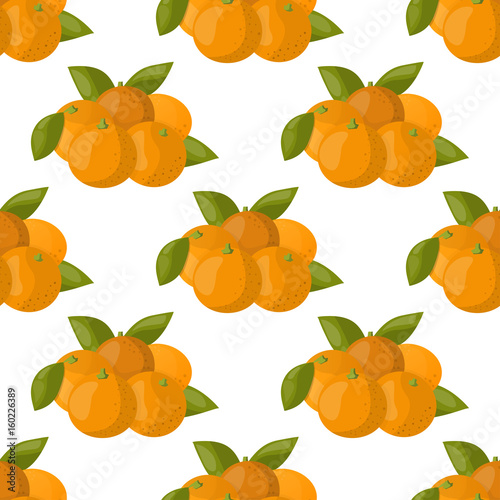 Ripe orange products fruits seamless pattern citrus slices sweet food realist...