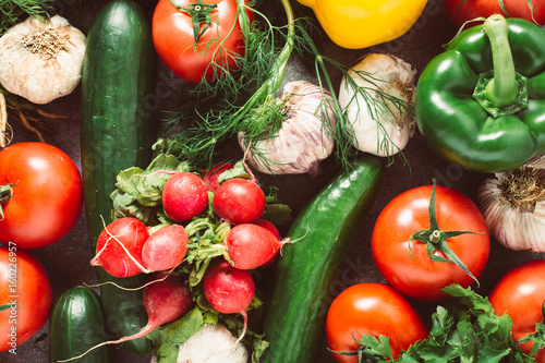 Healthy food background. top view.