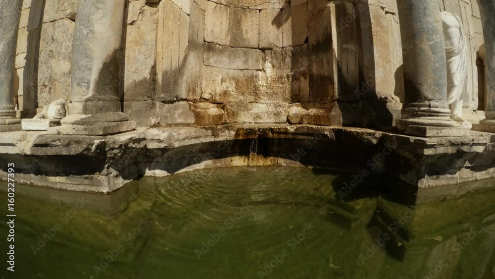 Spring Stream Down in Old Fountain Centre of Sagalassos