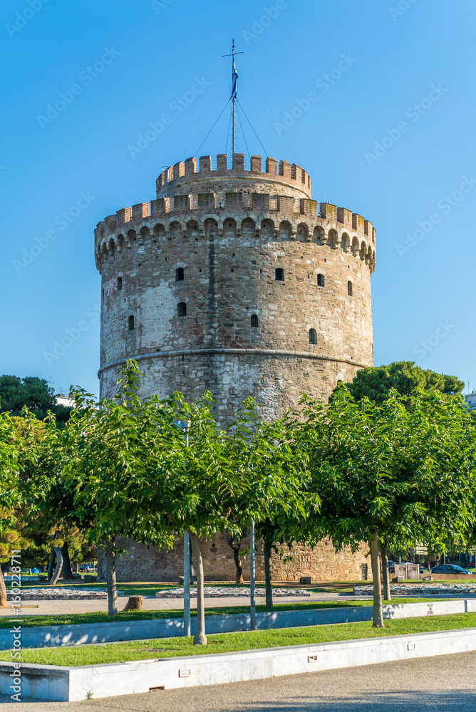 White Tower,  View of Thessaloniki city Center, Greece - Vertical