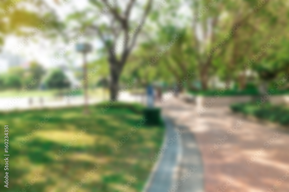 Blur background outdoor recreation public park in urban city in morning Blur background outdoor recreation public park in urban city in morning