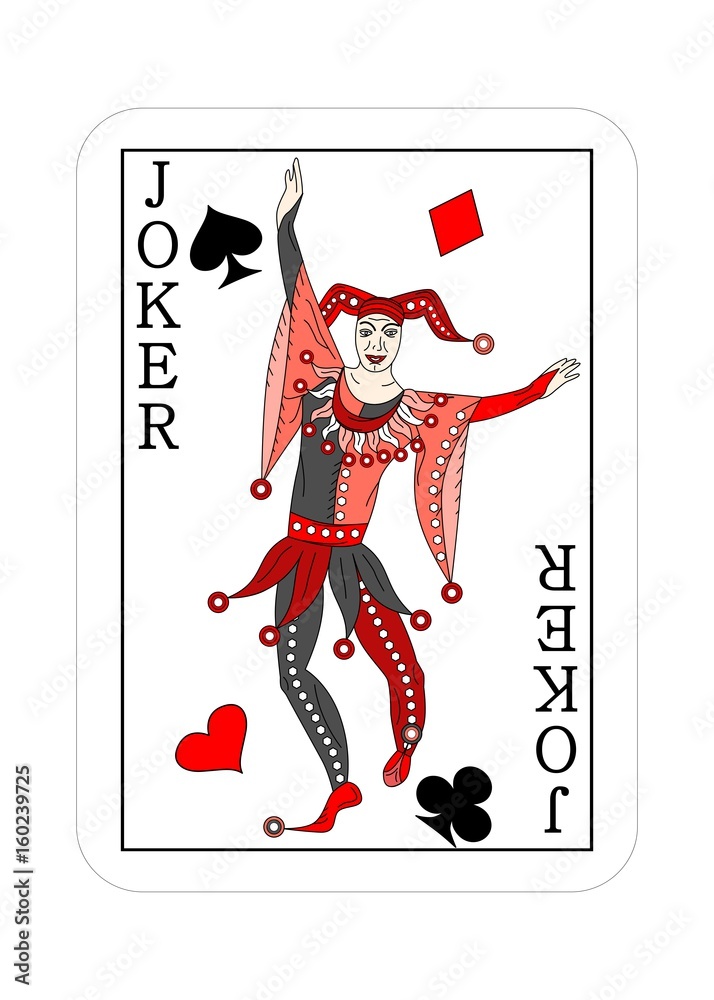 Как выглядит карта джокера joker playing cards Векторный объект Stock Adobe Stock
