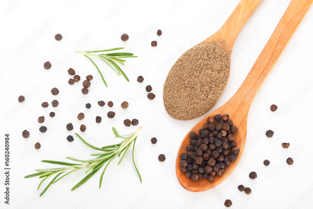 Black pepper relieves cold and cough. Healthy food ingridients. Top