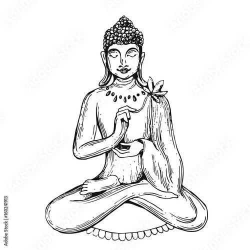 vector illuastration with Buddha. 