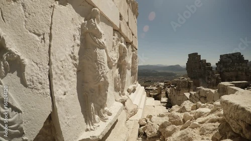 Relief Modellings on Heroum Shrine Dedicated to Ancient or Roman Hero Ancient Ruins of Sagalassos Panorama