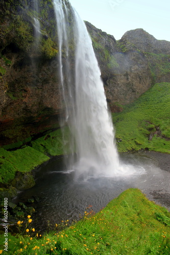 Waterfall Seljalandsfoss - one of the most beautiful natural wonders in Iceland