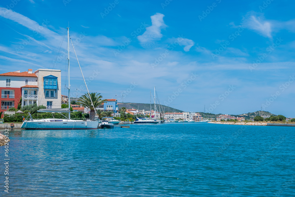 Alacati, Izmir, Turkey - View on Marina on bright sunny day