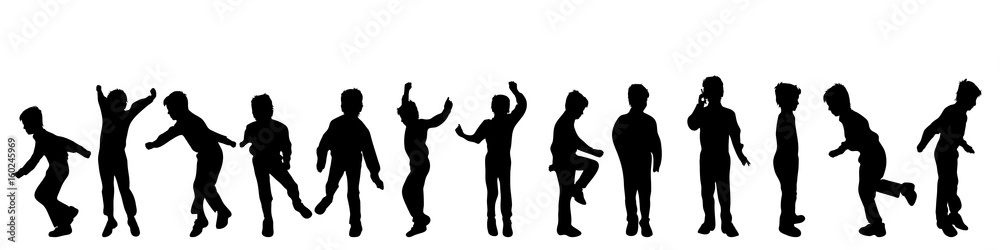 Vector silhouette of child on white background. Vector silhouette of child on white background.