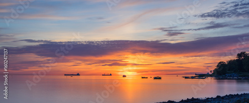Beautiful sunset with long exposure