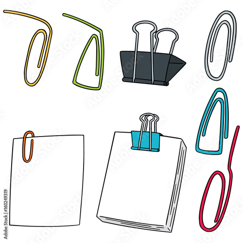 vector set of paper clip