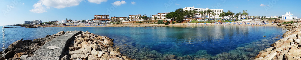 Fototapeta premium panorama beach coast landscape mediterranean sea Cyprus island