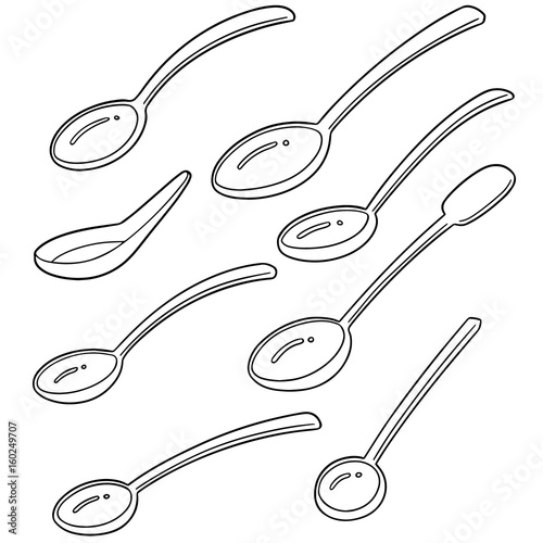 vector set of spoon