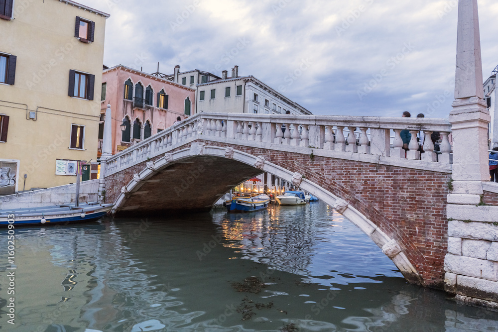 Venice, Veneto / Italy- May 20, 2017: View of the bridge called 