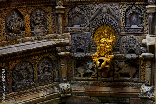 sacred golden water fountain inside the palace in Lalitpur Nepal