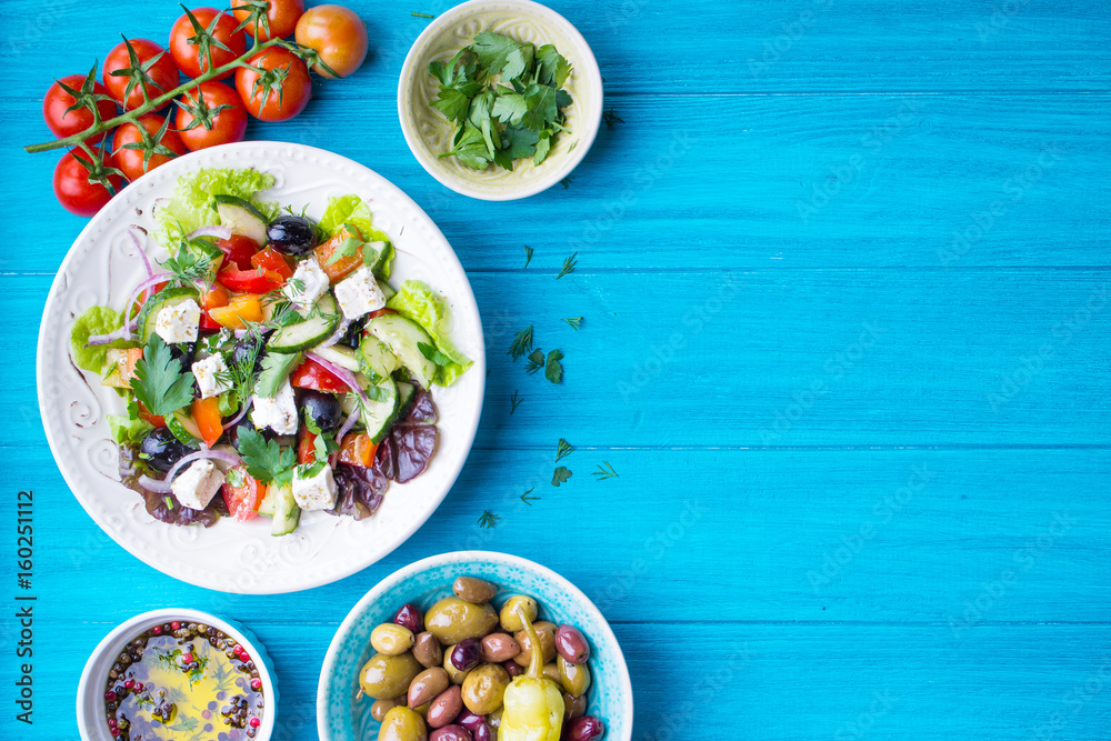 Greek salad background Greek salad background