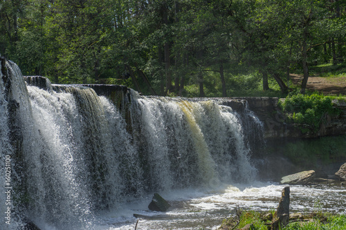 Waterfall Keila-Joa  sunny summer day. Estonia