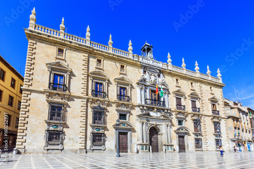 Granada, Spain. Royal Chancellery (High Court of Andalusia) in Plaza Nueva.