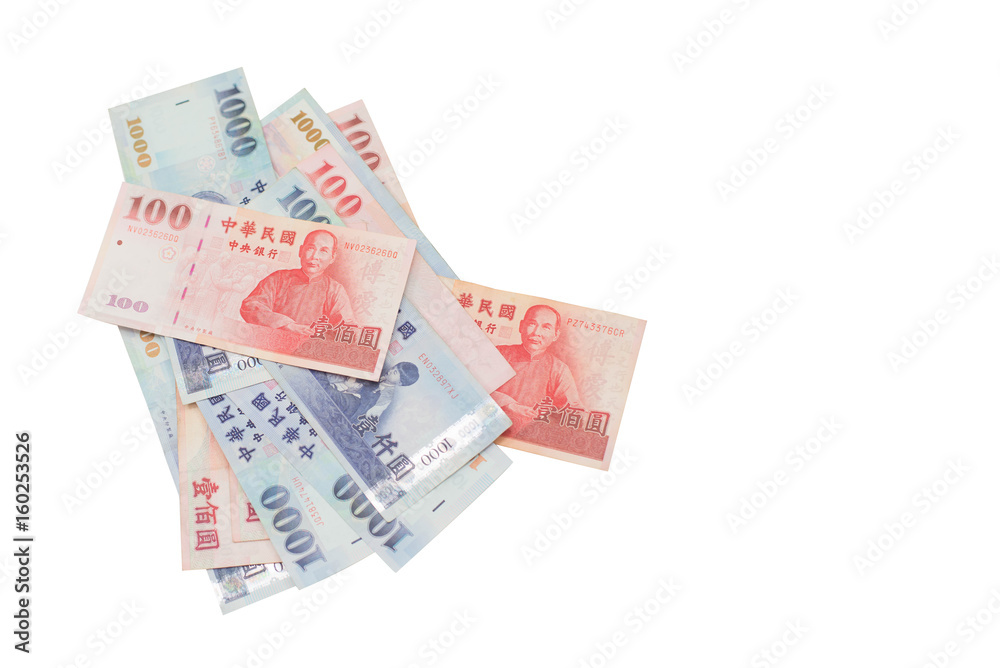 Taiwan money isolated on white background. Taiwan money isolated on white background.