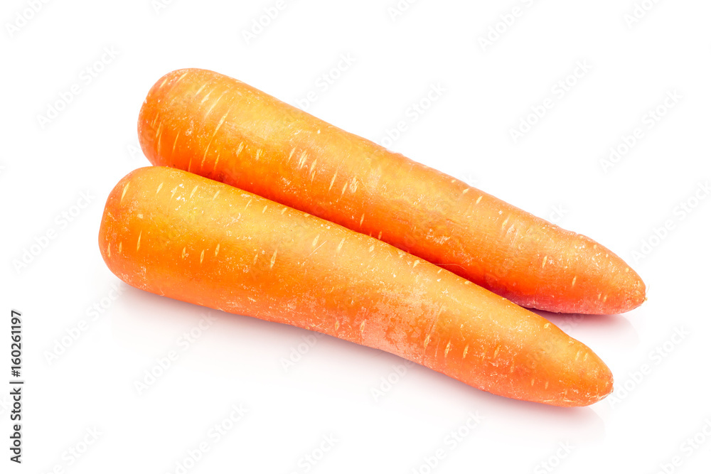 Two carrots for cooking isolated on white Two carrots for cooking isolated on white