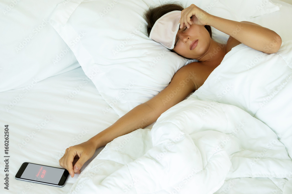 Sleepy woman don't want to wake up Sleepy woman don't want to wake up