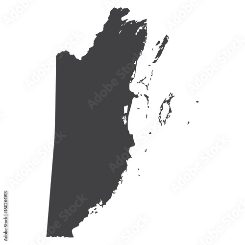 Belize map in black on a white background. Vector illustration