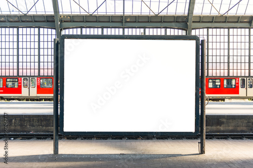 Train Station Billboard Poster Blank White Isolated Template Urban City Environment