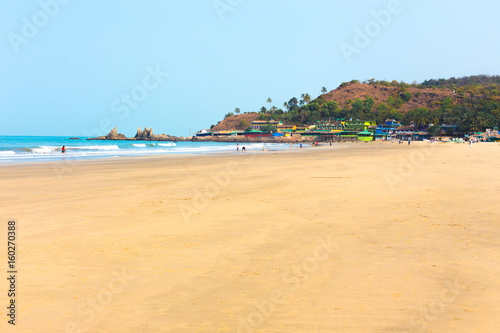 Tropical sandy beach of Arambola, Goa, India. © Mariiam