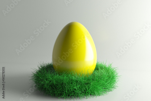 Easter Nest with big yellow Egg
