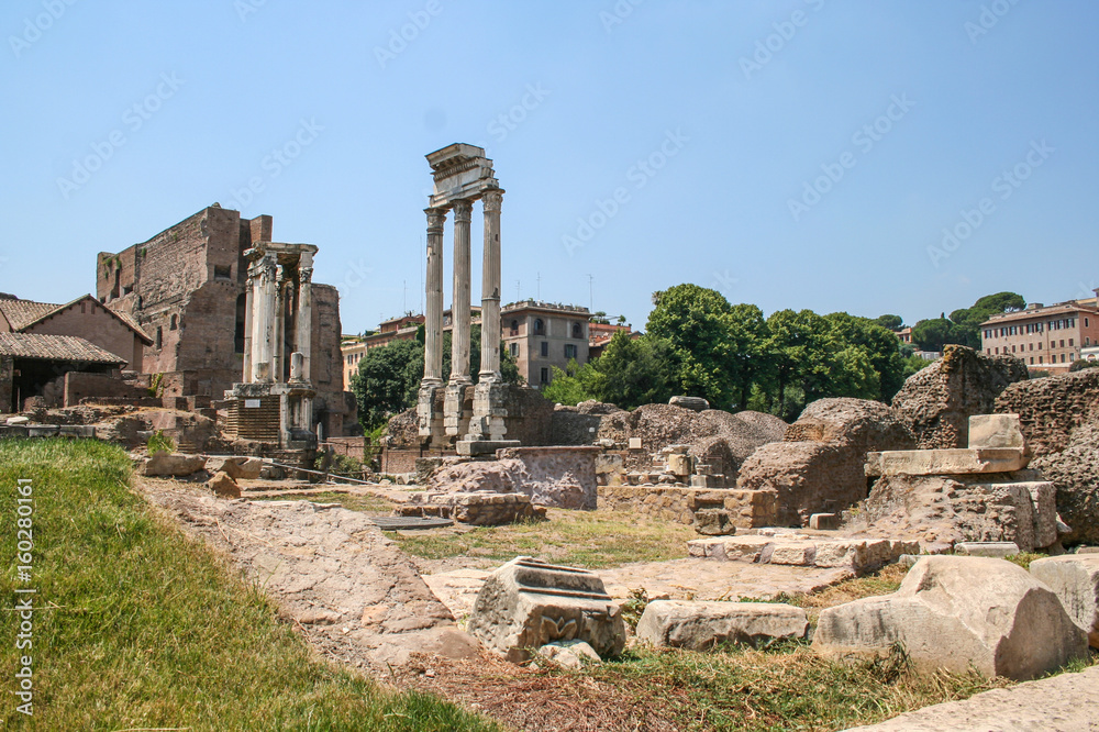 Templo de Cástor y Polux, Foro Romano, Roma, Italia