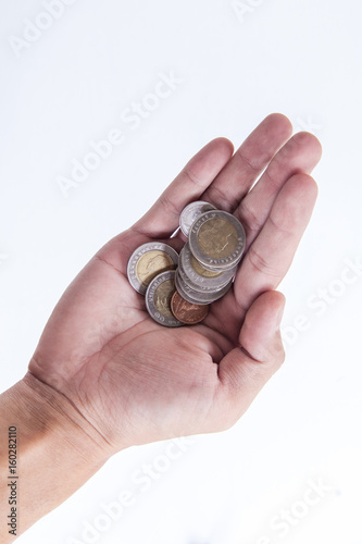 hands holding coins