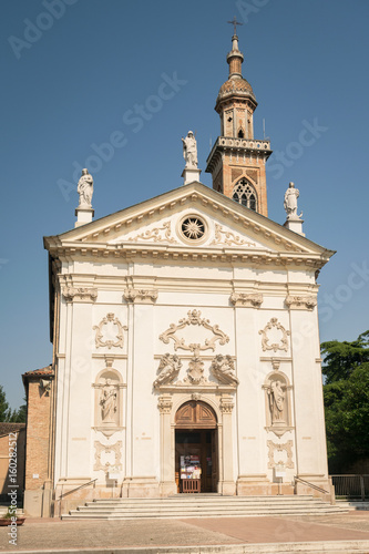 Church of St. Peter and Paul with carved facade bearing the statues of the two saints  Padua  Italy.