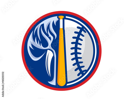 Modern Animal Sports Badge Logo - Elephant Baseball Team With Baseball Bat Symbol